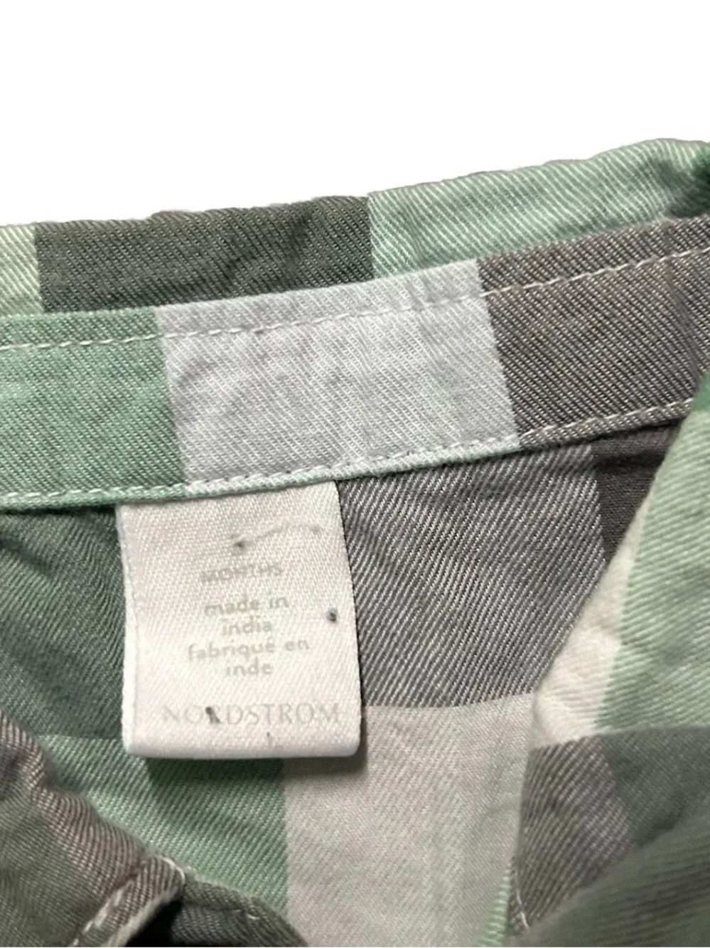 Baby Boy Nordstrom Green Grey White Summer Romper Size 0-3 Months
